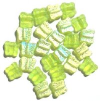 25 11mm Side Drilled Matte Green AB Butterfly Beads
